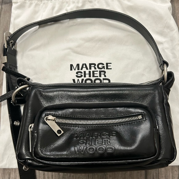 Marge Sherwood Outpocket Hobo Mini (black glossy plain) - Picture 8 of 16